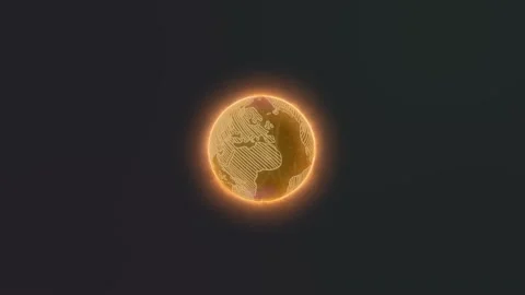 Rotating Planet Earth Hologram Animation Stock Footage 238990941