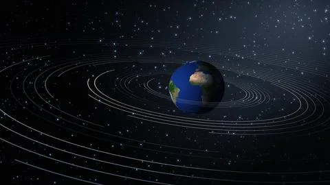 Rotating planet Earth from space イラスト素材