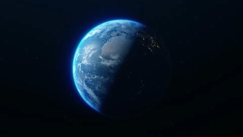 Rotating planet Earth from space. Seamless loop animation. Stock Footage 135097882