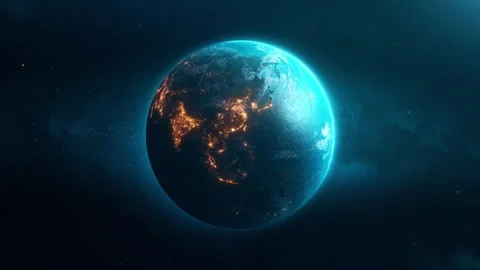 Rotating planet Earth view from the space. Video stock 309942015