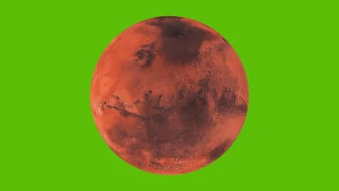 Rotating Planet Mars Green Screen Animation 4K Stock Footage 335747788