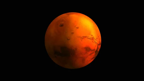 Rotating planet Mars Looped with alpha channel Stock Footage 132001407