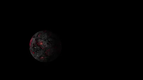 Rotating planet Mars in Space with Black Hole animated on a black background. 스톡 동영상 258750410