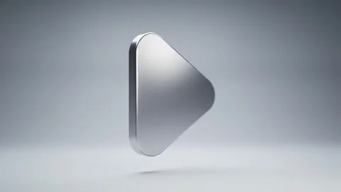 Rotating Play Button Animation on Gray Background Stock Footage 313324233