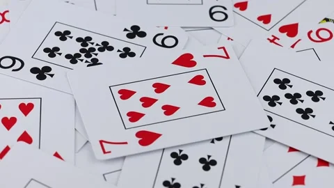 Rotating playing cards - close up view. Stockbeeldmateriaal 219209916