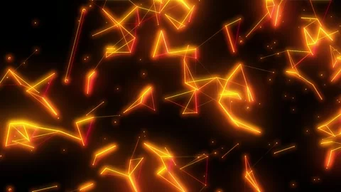 Rotating plexus shapes with golden lines and dots, 3d animation Stock Footage 276616983