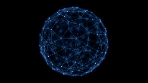 Rotating Plexus Sphere Futuristic Digital Network Background Stock Footage 325653238