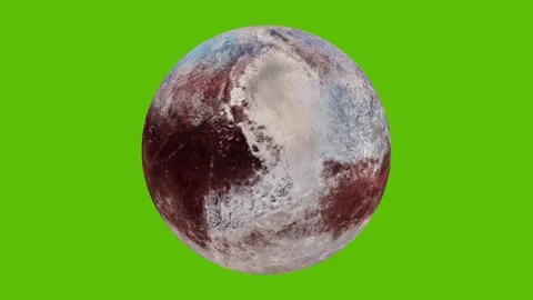 Rotating Pluto Dwarf Planet Green Screen Animation 4K Stock Footage 335747787