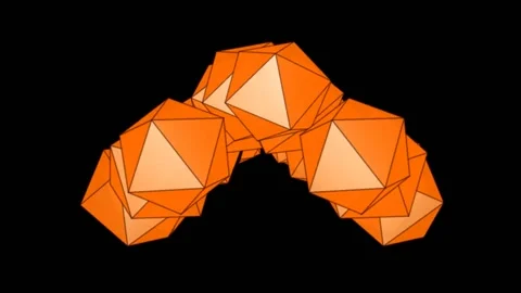 Rotating polygonal objects animated in space trough time Vidéo 141003828