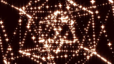Rotating polyhedrons with flickering stars. Seamless loop Stock Footage 90214909