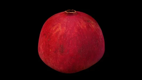 Rotating Pomegranate on Black Background Stock Footage 92266986