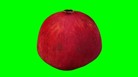Rotating Pomegranate on Green Background Stock Footage 92266769
