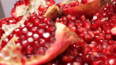 Rotating pomegranate seeds loop Stock Footage 123180531