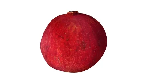 Rotating Pomegranate on White Background Stock Footage 92267601