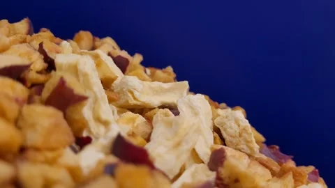 Rotating portion of dried plum and sliced pineapples. Stock Footage 291519910