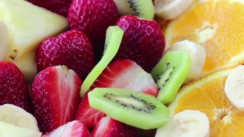 Rotating portion of Fruit salad Stock Footage 72256184