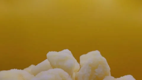 Rotating portion of pineapple cubes. Stock Footage 291176026