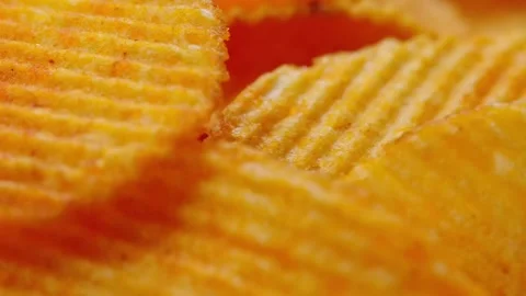Rotating potato chips Stock Footage 300385565