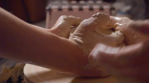 Rotating pottery wheel Stock Footage 112581165