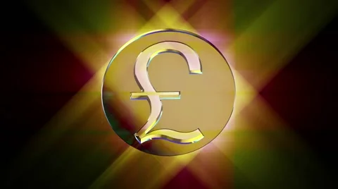 Rotating pound currency symbol Stock Footage 48672440