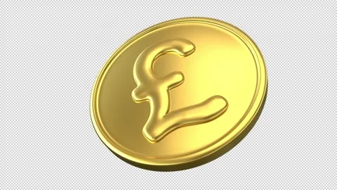 Rotating pound gold coin – 3d render looped with alpha channel. Stock Footage 274060437