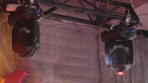 Rotating professional spotlights Stock Footage 88880139