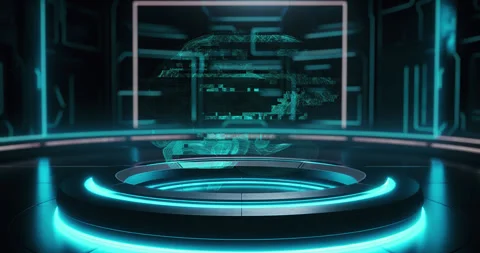 Rotating projection of human brain Stock Footage 246310831