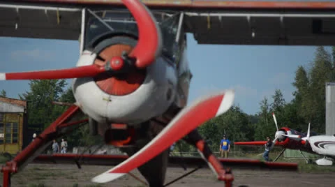 With a rotating propeller Stock Footage 24498565