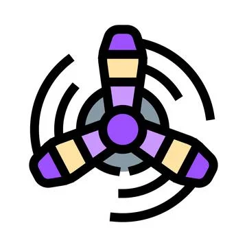 Rotating propeller icon indicating movement and aviation Stock Illustration