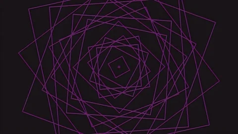 Rotating Purple Nested Square Spiral Geometric Tunnel Background 库存影片 344839530