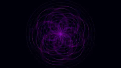 Rotating Purple Sacred Geometry Flower of Life Animation 動画素材 340987130