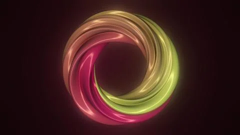 Rotating purple torus. 3D computer generated geometric animation. Rotation Illustrazione stock