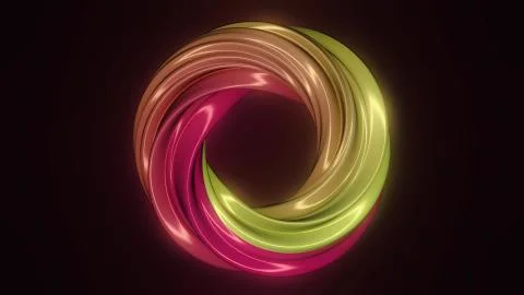 Rotating purple torus. 3D computer generated geometric animation. Rotation Stock Illustration