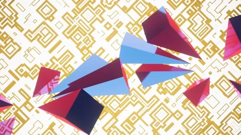 Rotating pyramids around their axis. Abstract bakground Vidéo 170908276
