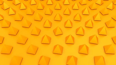 Rotating Pyramids Form A Wave Stock Footage 123727885