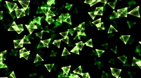 Rotating Pyramids - Loop, Green Stock Footage 34257372