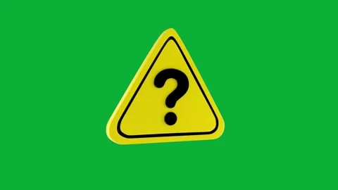Rotating Question Mark Warning Sign on Green Screen Loop Stock Footage 335633915