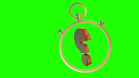 Rotating question symbol inside a swinging stopwatch Stock Footage 160403645