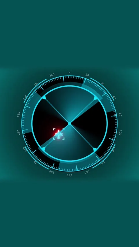 Rotating radar animation vertical video loop for security, military, and su.. Stock Footage 344282595