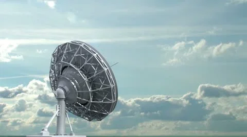 Rotating radio telescope Stock Footage 10953682