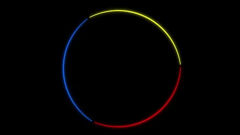 Rotating Rainbow Neon Circle Animation Stock Footage 308983801