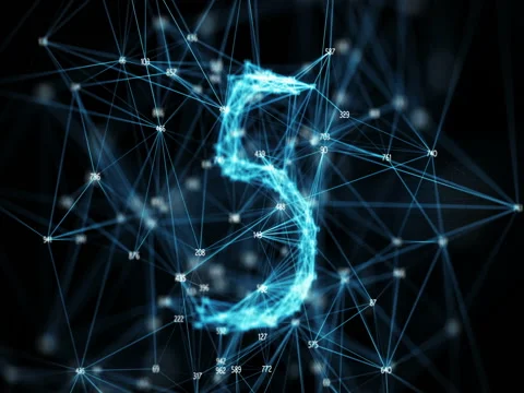 Rotating Random Digits Plexus Countdown - Abstract Motion Alpha Matte 4k Stock Footage 82713824