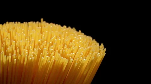 Rotating Raw Spaghetti Ends with Copy Space Stock-Footage 345599833