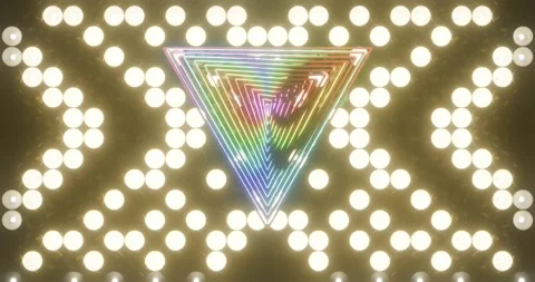 Rotating red and multicolored triangels. Pattern lights on backgrounds. Stock Footage 269540893
