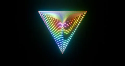 Rotating red and multicolored triangels. Seamless animation. Stock Footage 269541010
