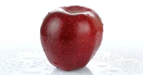 Rotating red apple on white background Stock Footage 102253422
