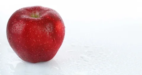 Rotating red apple on white background Stock Footage 102255741