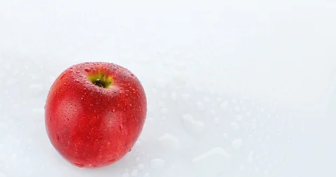 Rotating red apple on white background Stock Footage 102257046