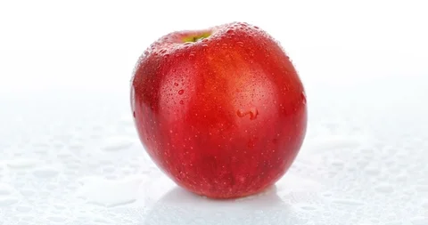 Rotating red apple on white background Stock Footage 102257120