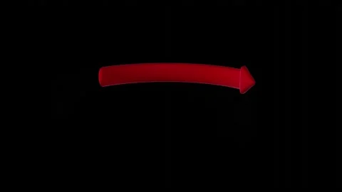 Rotating red arrow with black and white alpha matte 3d render animation Stock Footage 202246421